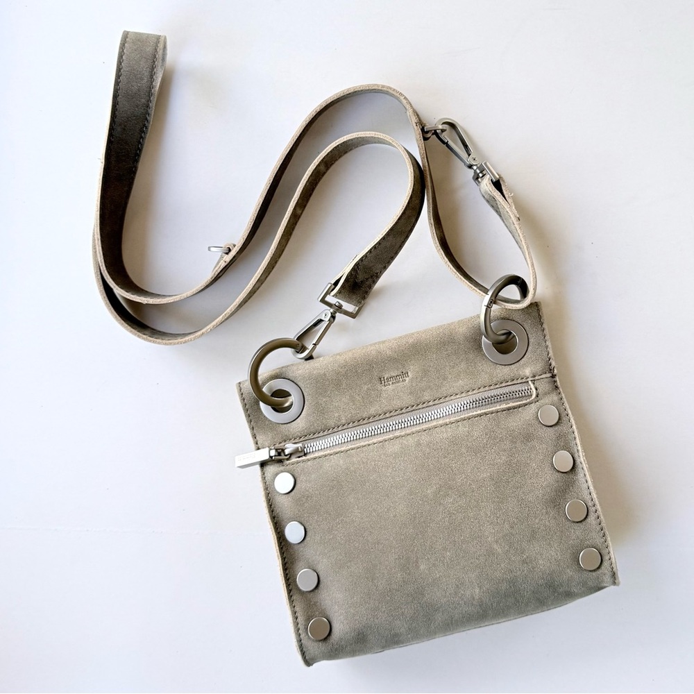 Hammitt Suede Crossbody Bag in Taupe
